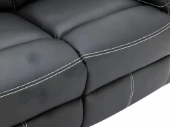 Vente-unique Sofá de 3+2 plazas relax de piel sintética negra CANBY Negro