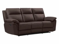 Vente-unique Sofá de 3+2 plazas relax de piel de búfalo marrón PAKITA