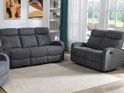 Clearance Sofá de 3+2 plazas relax de tela estilo contemporáneo EVELYN Conjunto Sofás