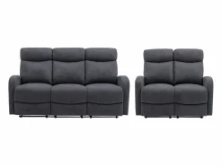 Clearance Sofá de 3+2 plazas relax de tela estilo contemporáneo EVELYN Conjunto Sofás