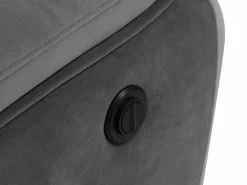 Hot Vente-unique Sofá de 2 plazas relax eléctrico de terciopelo con bandas color crudo METTI Gris