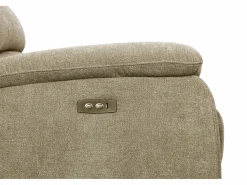 Hot Vente-unique Sofá de 2 plazas relax eléctrico de tela con tableta NEVERS Topo