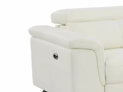 Sale Sofá de 3 plazas relax eléctrico de piel de becerro con reposacabezas BREYT II Sofá De Piel|Sofá Relax