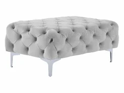 Vente-unique Sofá de 3 plazas, sillón y puf chéster de terciopelo EDWINA