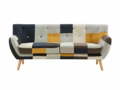 Hot Sofá de 3 plazas, sofá de 2 plazas y sillón en tejido patchwork SERTI II Conjunto Sofá Y Sillón