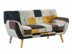Hot Sofá de 3 plazas, sofá de 2 plazas y sillón en tejido patchwork SERTI II Conjunto Sofá Y Sillón