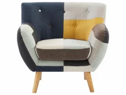 Hot Sofá de 3 plazas, sofá de 2 plazas y sillón en tejido patchwork SERTI II Conjunto Sofá Y Sillón