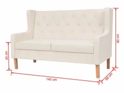 Sale Clicnbuy Sofá de 2 plazas tela crema Blanco