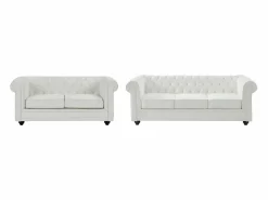 Vente-unique Sofá de 3 plazas y 2 plazas en imitación cuero CHESTERFIELD