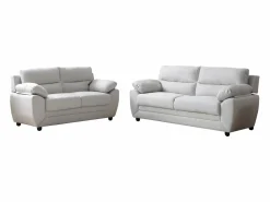 New Vente-unique Sofá de 3 plazas y 2 plazas de tela color MANOA Beige