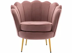 Vente-unique Sofá de 2 plazas y silla estilo concha de terciopelo DANDELION