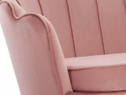 Vente-unique Sofá de 2 plazas y silla estilo concha de terciopelo DANDELION