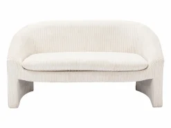 Vente-unique Sofá de 2 plazas y sillón de pana color beige OSSANA
