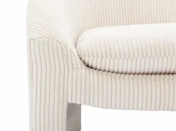 Vente-unique Sofá de 2 plazas y sillón de pana color beige OSSANA