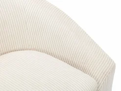 Vente-unique Sofá de 2 plazas y sillón de pana color beige OSSANA