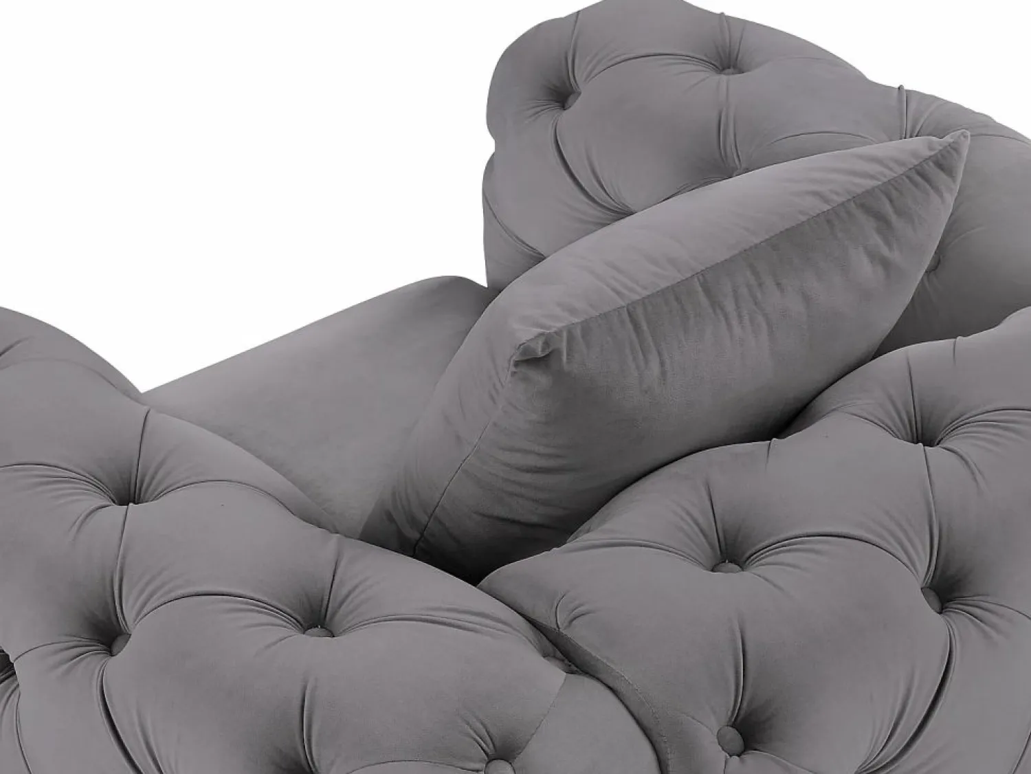 Online Sofá de 3 plazas y sillón de terciopelo antracita y patas de metal EDWINA Conjunto Sofá Y Sillón