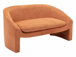 Clearance Vente-unique Sofá de 2 plazas y sillón de tela OSSANA Terracota