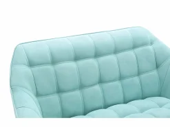 Vente-unique Sofá de 2 plazas y sillón de tela verde agua acolchado. Estilo escandinavo. CASERTA
