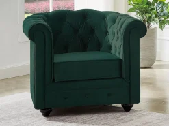 New Sofá de 3 plazas y sillón de terciopelo CHESTERFIELD Conjunto Sofá Y Sillón
