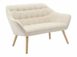 Best Vente-unique Sofá de 2 plazas y sillón de tela estilo escandinavo CASERTA Beige