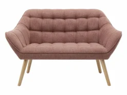 New Vente-unique Sofá de 2 plazas y sillón de tela jaspeada estilo escandinavo CASERTA Rosa