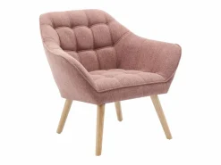 New Vente-unique Sofá de 2 plazas y sillón de tela jaspeada estilo escandinavo CASERTA Rosa