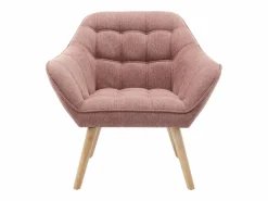 New Vente-unique Sofá de 2 plazas y sillón de tela jaspeada estilo escandinavo CASERTA Rosa