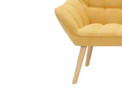Vente-unique Sofá de 2 plazas y sillón de tela amarillo CASERTA