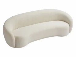 Hot Vente-unique Sofá de 3 plazas y sillón en tejido de rizo marfil BOVANA de Pascal Morabito Blanco