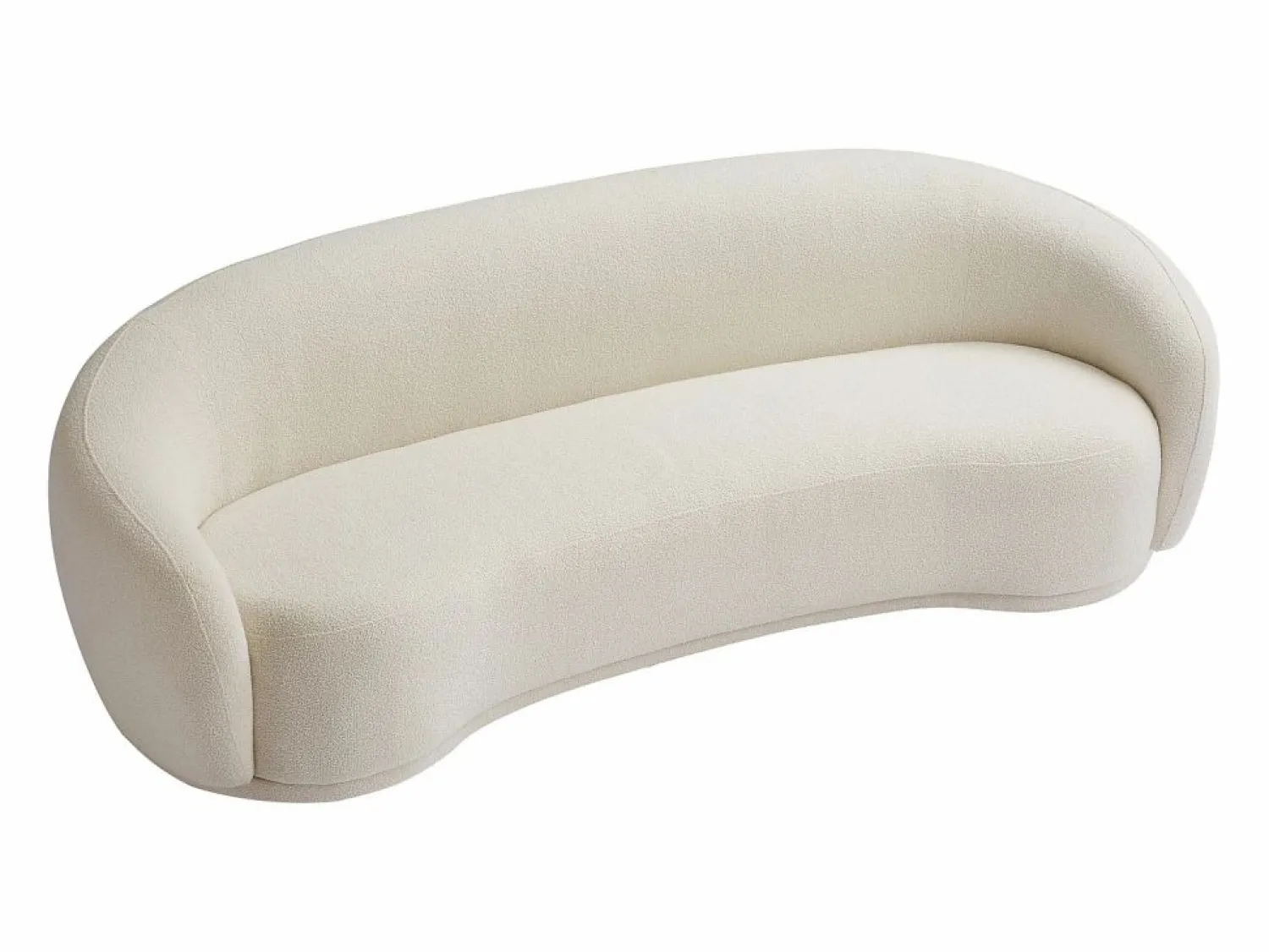 Hot Vente-unique Sofá de 3 plazas y sillón en tejido de rizo marfil BOVANA de Pascal Morabito Blanco