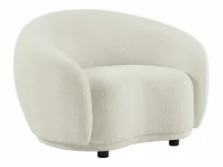 Hot Vente-unique Sofá de 3 plazas y sillón en tejido de rizo marfil BOVANA de Pascal Morabito Blanco