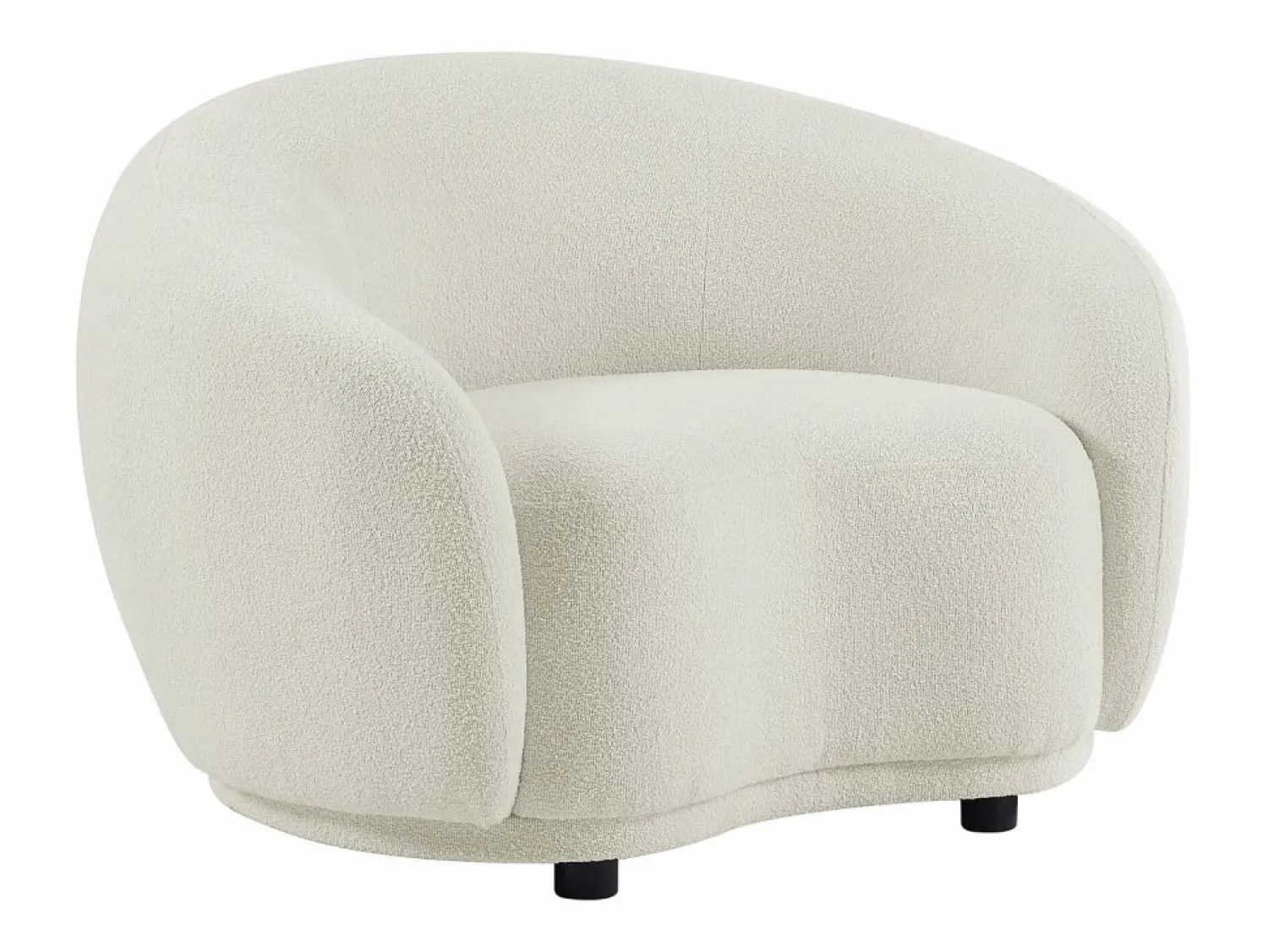 Hot Vente-unique Sofá de 3 plazas y sillón en tejido de rizo marfil BOVANA de Pascal Morabito Blanco