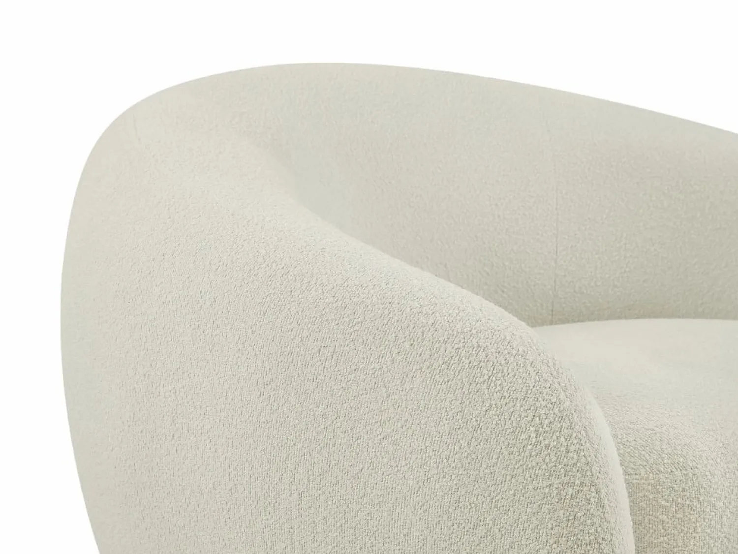 Hot Vente-unique Sofá de 3 plazas y sillón en tejido de rizo marfil BOVANA de Pascal Morabito Blanco