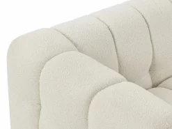Vente-unique Sofá de 3 plazas y sillón en tela bouclé marfil LERICI de Pascal Morabito