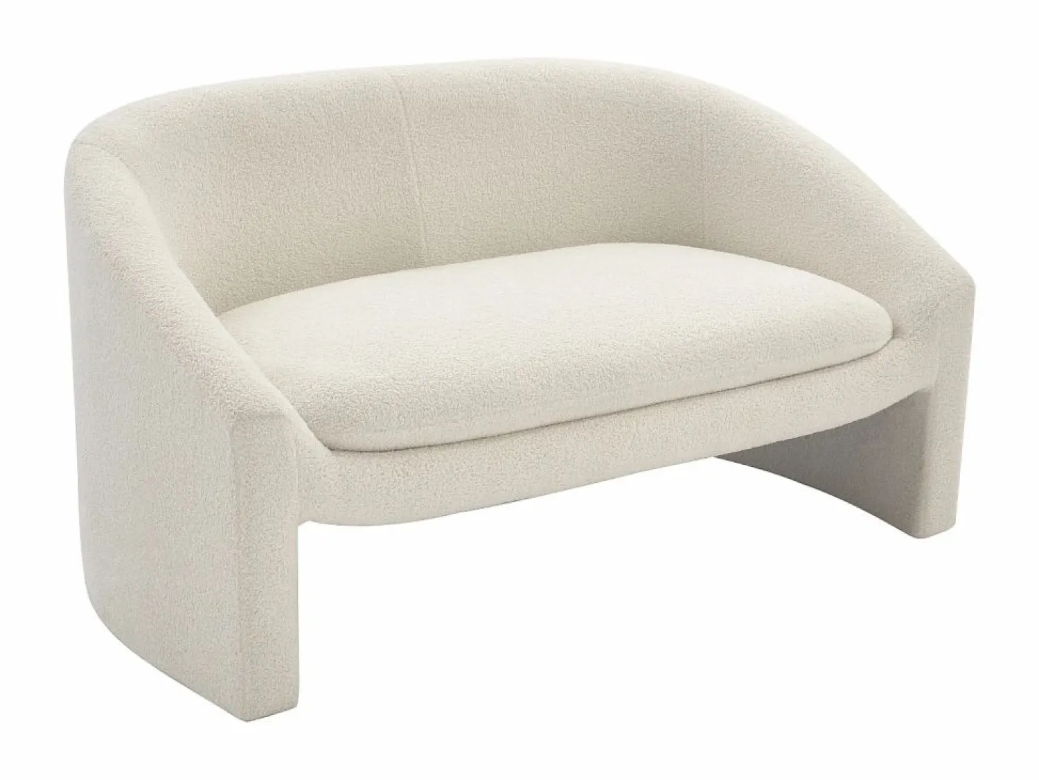 Discount Vente-unique Sofá de 2 plazas y sillón en tejido tela de rizo OSSANA Blanco