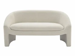 Discount Vente-unique Sofá de 2 plazas y sillón en tejido tela de rizo OSSANA Blanco