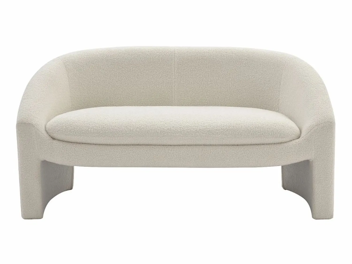 Discount Vente-unique Sofá de 2 plazas y sillón en tejido tela de rizo OSSANA Blanco