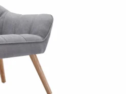New Vente-unique Sofá de 2 plazas y sillón acolchado estilo escandinavo. Tendencia del momento. Medidas: Ancho 127 / 82 x Prof. 73 x Alt. 77 cm. CASERTA Gris