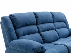 Vente-unique Sofá de 3 plazas y sillón reclinable eléctrico de tela BUROLO
