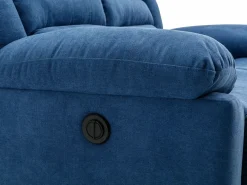 Vente-unique Sofá de 3 plazas y sillón reclinable eléctrico de tela BUROLO