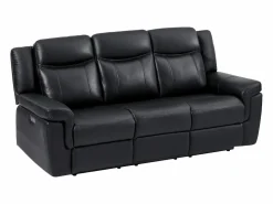 Vente-unique Sofá de 3 plazas y sillón relax eléctrico de piel KENNETH
