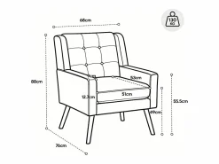 Discount Hauss Spole Sofá de 2 plazas y sillones en tejido ante color café - Conjunto de 2 con patas de madera Camel