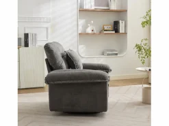 Hauss Spole Sofá de 2 plazas y sillones giratorios en tejido chenilla - Con cojines