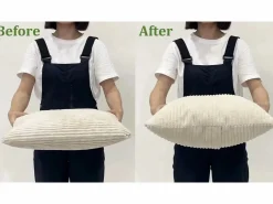 Sofá de 3 puentes en terciopelo , sofá recto grande, asientos profundos adicionales de 53 cm, con 2 almohadas - 220x76x84cm Sofá Escandinavo