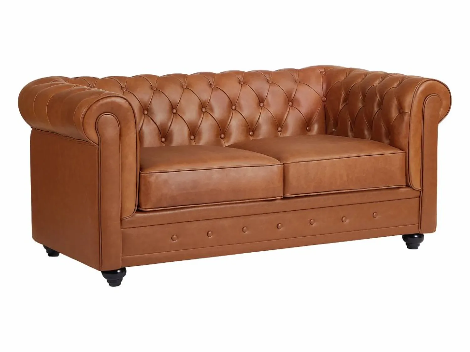 Sale Sofá de 3 y 2 plazas de piel de vaca color CHESTERFIELD Conjunto Sofás