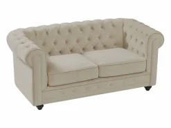 Clearance Sofá de 3 y 2 plazas de terciopelo CHESTERFIELD Conjunto Sofás
