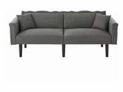Sofá de dos plazas con función reclinable, respaldo doble regulable independientemente, tapizado en metal, tejido de algodón y lino, color .