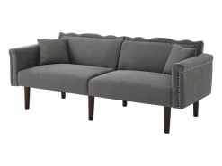 Sofá de dos plazas con función reclinable, respaldo doble regulable independientemente, tapizado en metal, tejido de algodón y lino, color .