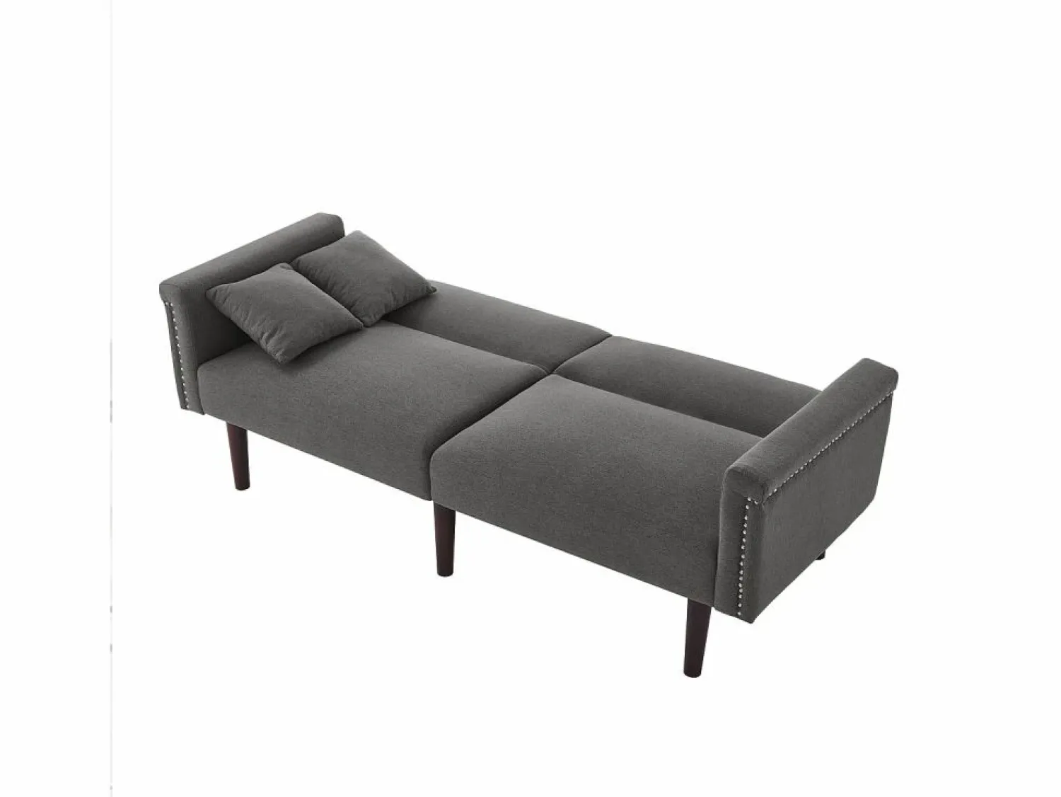 Sofá de dos plazas con función reclinable, respaldo doble regulable independientemente, tapizado en metal, tejido de algodón y lino, color .