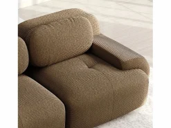 New DripeX Sofá de esquina 3 plazas modular - en Pana - con 3 cojines y 2 otomanas - 298x178x70cm - Marrón Marru00f3n